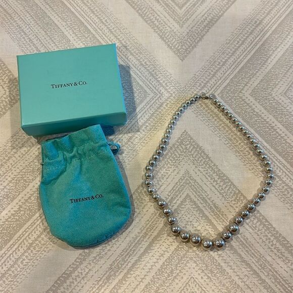 Tiffany & Co. Jewelry - Tiffany & Co. Sterling Silver Graduated HardWear Bead Ball 16" Necklace with Box